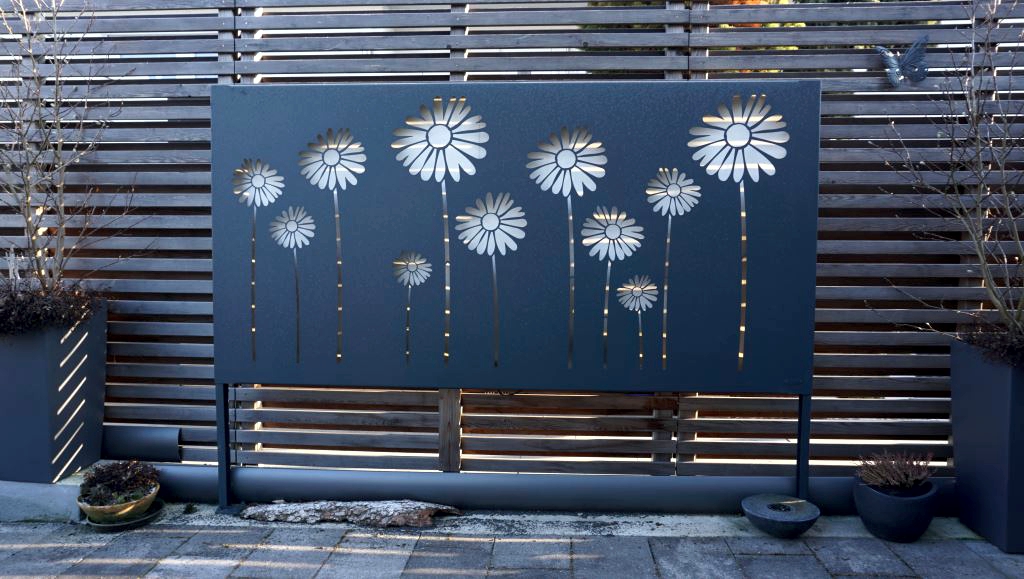 Sichtschutzwand VISTA mit Blumen-Motiv