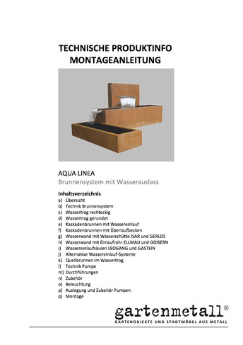 Produktinfo AQUA LINEA Brunnensysteme