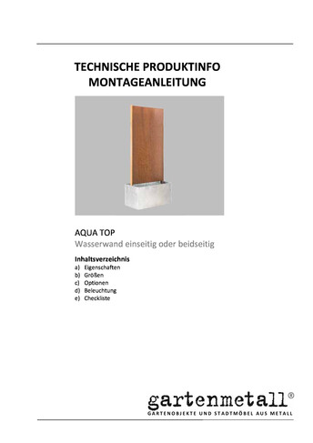 Produktinfo AQUA TOP 