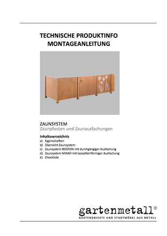 Produktinfo ZAUNSYSTEM