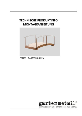Produktinfo und Montageanleitung Gartenbrücken PONTE