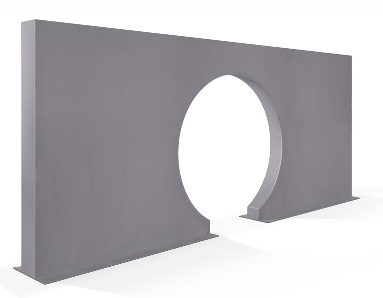 Flächentor ARCO aus farbbeschichtetem Edelstahl, Breite 3.600 mm