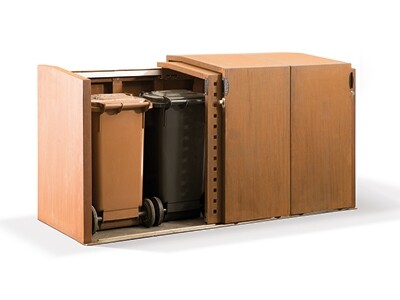 4-türige Box XANTEN: Stauraum für bis zu vier handelsübliche Mülleimer