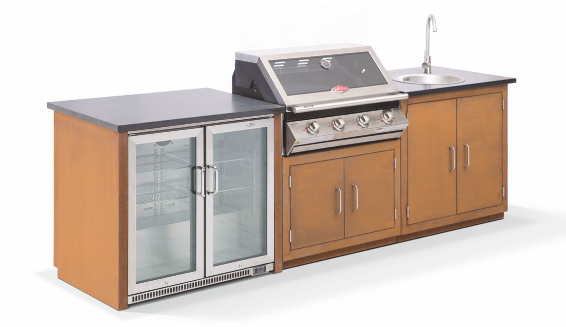 Outdoorküche IBIZA mit Gasgrill und zweitüreigem Outdoorkühlschrank