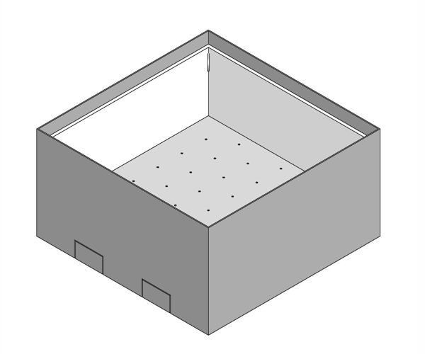 Modellreihe GENF: quadratischer Baumkübel mit massiver Oberkante und wasserdurchlässigem Boden